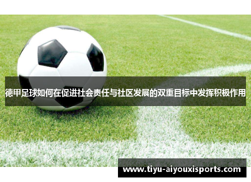 德甲足球如何在促进社会责任与社区发展的双重目标中发挥积极作用
