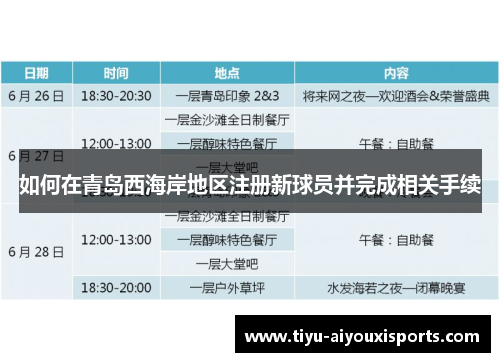 如何在青岛西海岸地区注册新球员并完成相关手续